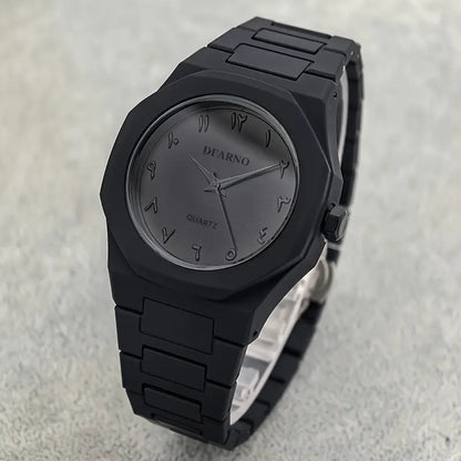 Men's Quartz Watch with Black Arabic Dial.