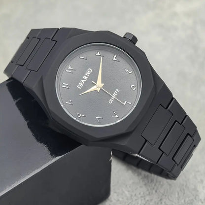 Men's Quartz Watch with Black Arabic Dial.