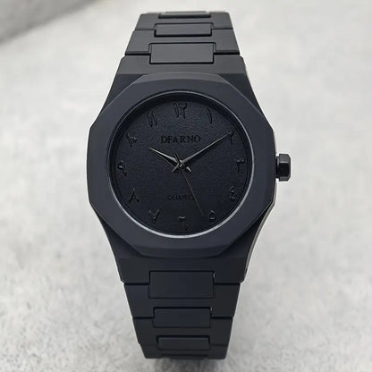 Men's Quartz Watch with Black Arabic Dial.