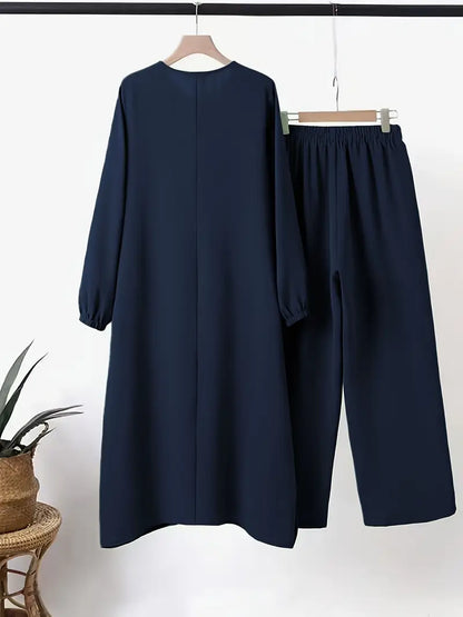 Long Sleeve Button-Decorated Women'S Casual Suit